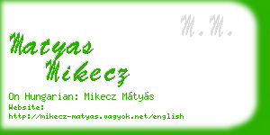 matyas mikecz business card