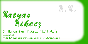 matyas mikecz business card